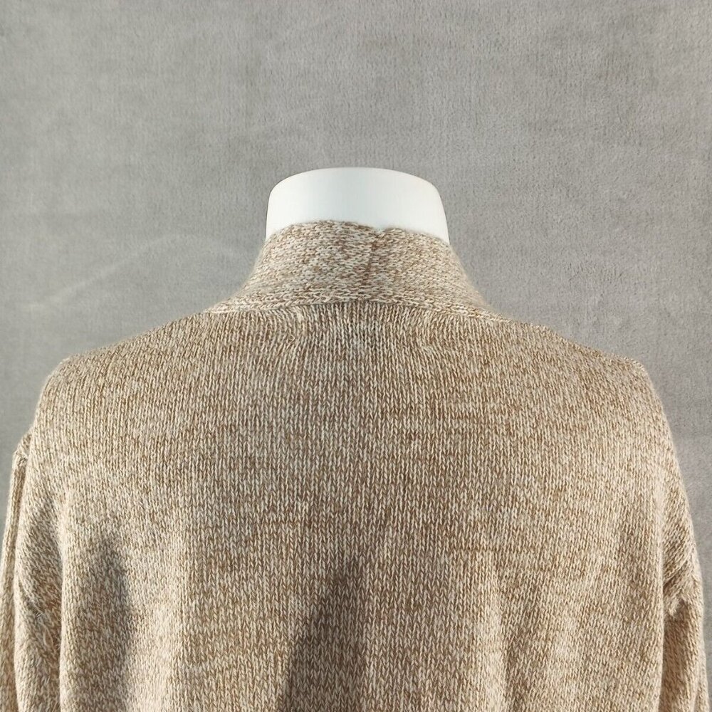 NWT Karen Scott Long Textured Cardigan Sweater LARGE(12-14) Pullover Tan Brown - Picture 12 of 14